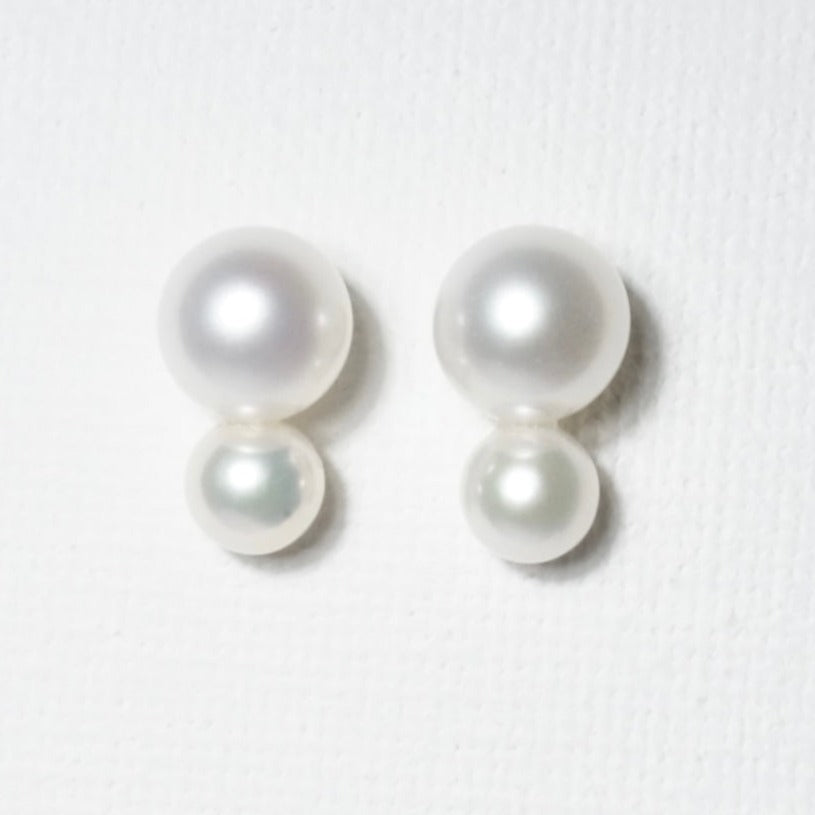 Duo Freshwater Pearl Stud Earrings Minimalist GRACE SELECTED duo-freshwater-pearl-stud-earrings-minimalist-grace-selected