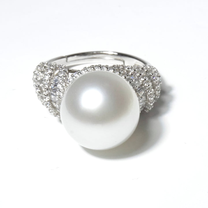 Australian White South Sea Pearl Engage Ring