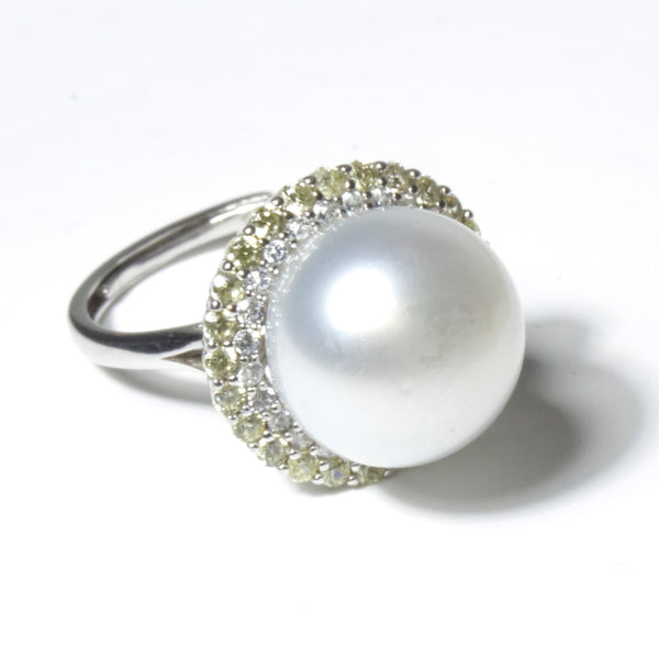 white pearl ring - 13.3mm
