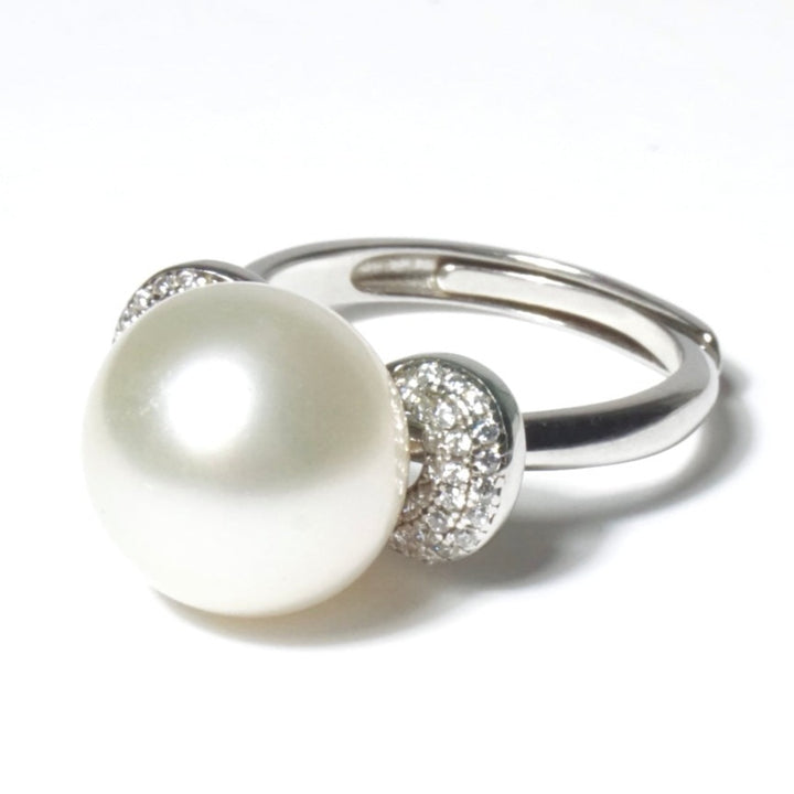 Google-Ads-Endearing White South Sea Pearl Ring Adjustable