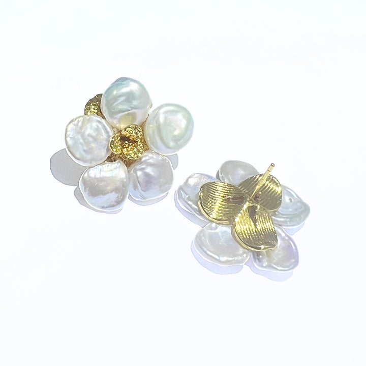 Flower Blossom Glow Freshwater Baroque Pearl Earrings _ ADELAIDE PEARL JEWELLERY