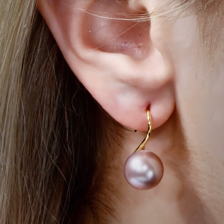 google-ads-Freshwater Edison Pearl Earrings Hook Purple