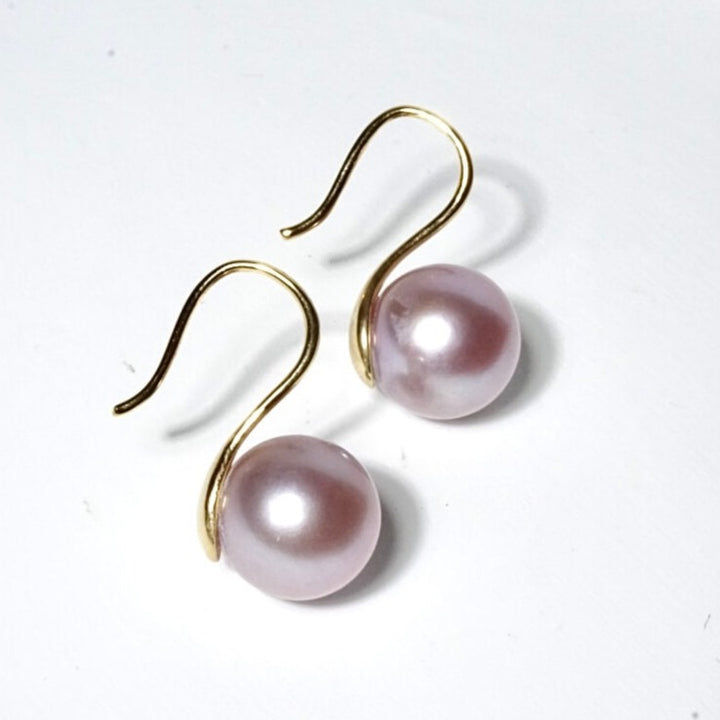 google-ads-Freshwater Edison purple pearl earrings French style