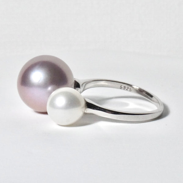 White Pearl Ring - Edison Purple