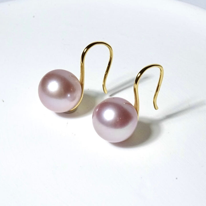 google-ads-Freshwater Edison purple pearl earrings hook gift for Hert