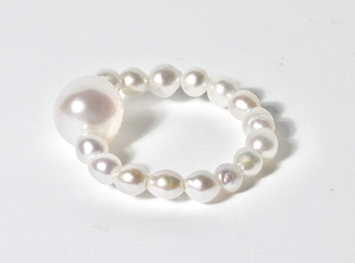 GRACE SELECTED  freshwater  baroque pearl ring pear