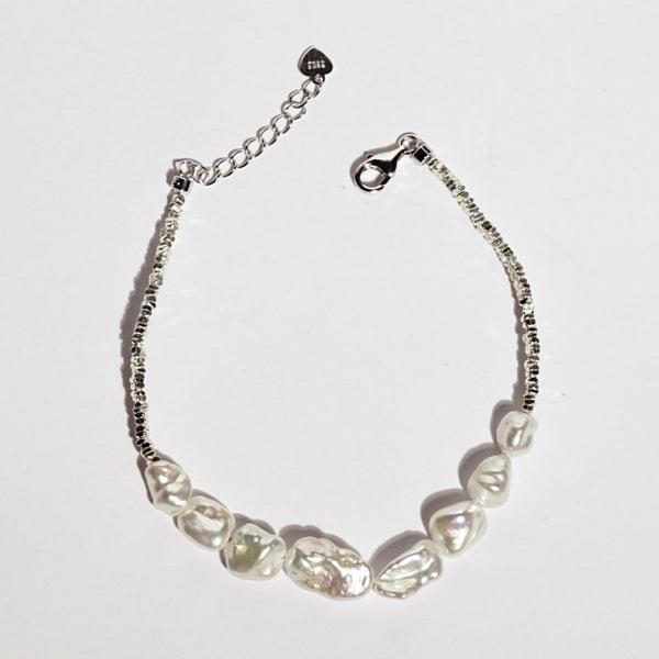 Google-ads-freshwater keshi pearl bracelet gift for her