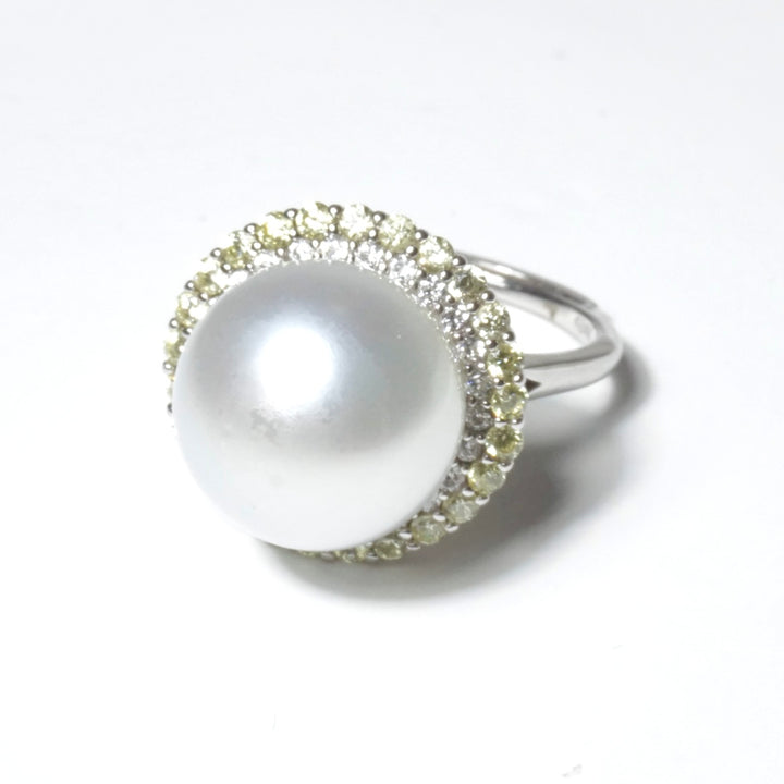 google-ads-Impressive Size South Sea White Pearl Ring