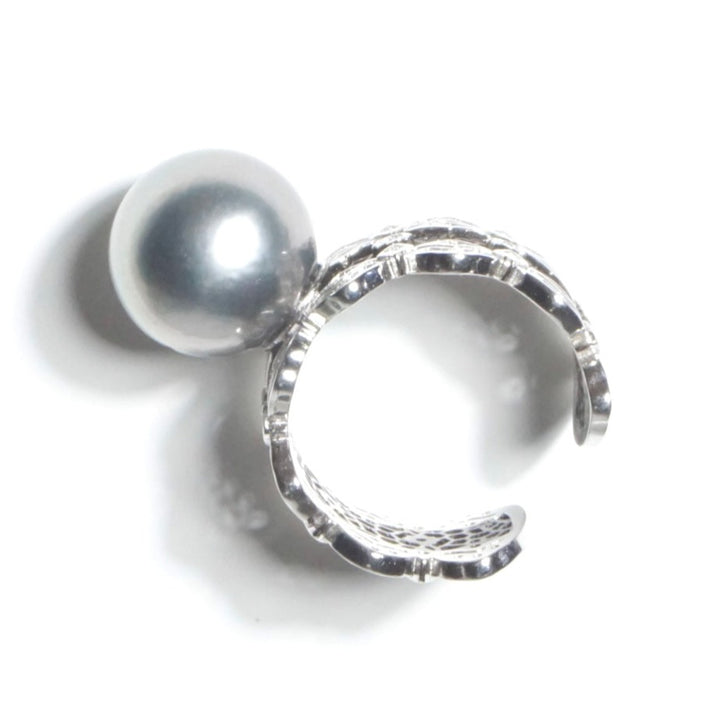 google-ads-Stunning Tahitian Grey Pearl Ring