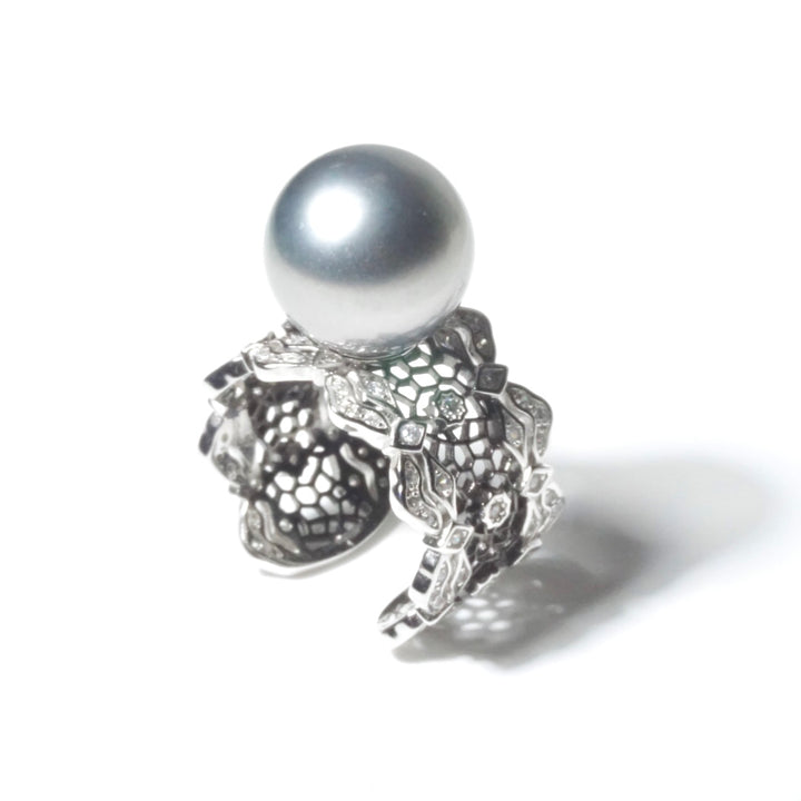 google-ads-Tahitian Grey Pearl Open RIng