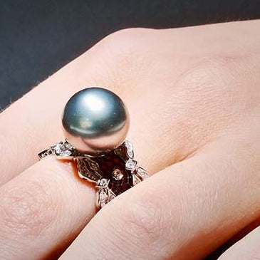 google-ads-Tahitian Grey Pearl Ring Fashion Item