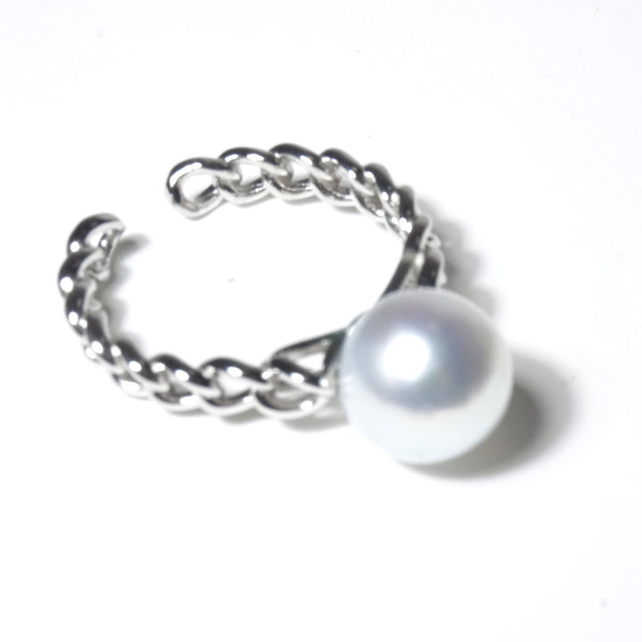 Exquisite White South Sea Pearl Open Ring