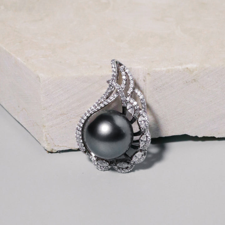 Classic black pearl pendant worn as an elegant gift for her from GRACE SELECTED, Adelaide