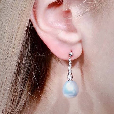 google-ads-Australian South Sea White Pearl Dangle Earrings-Gorgeous Gift for Her