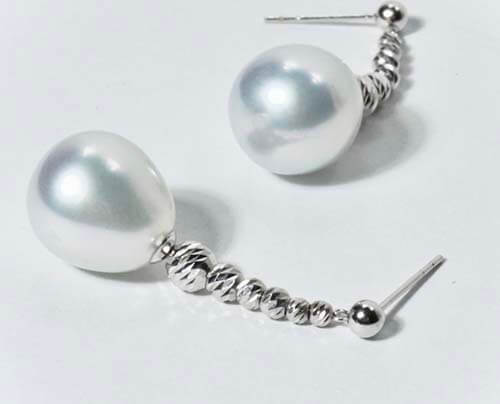 google-ads-Australian South Sea White Pearl Dangle Earrings-Timeless Elegant