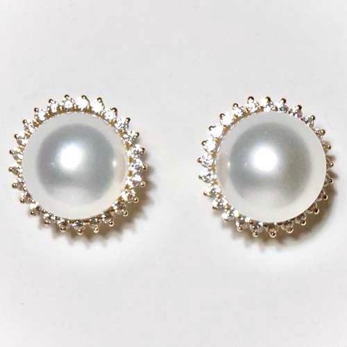 google-ads-South Sea Pearl Stud Sunflower Design-GRACE SELECTED