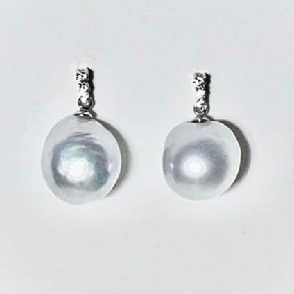 google-ads-South Sea White Baroque Pearl Earrings 18k white gold