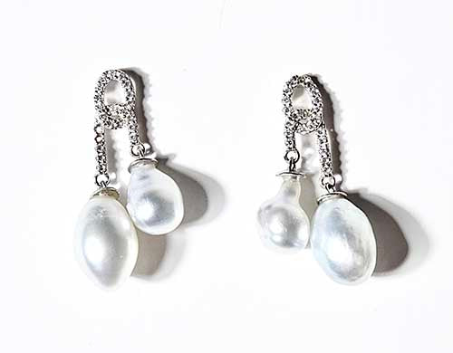 google-ads-South Sea White Keshi Pearl Stud Earrings-graceselected