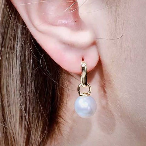 google-ads-South Sea White Pearl Drop Earrings-Fashion Earrings