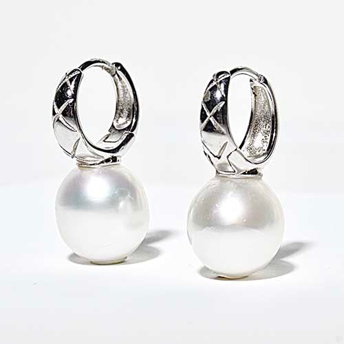 google-ads-South Sea White Pearl Hoop Earrings-Affordable Luxury Jewellery