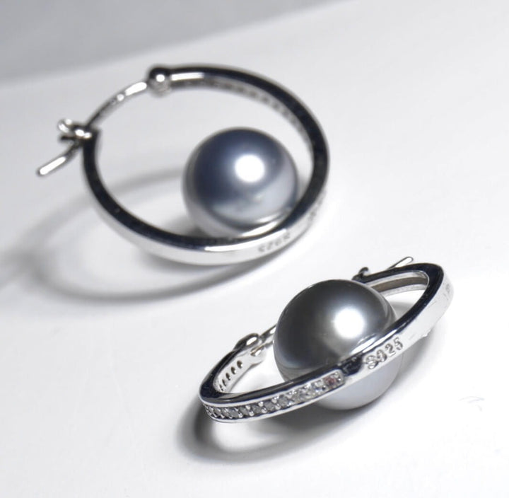 tahitian pearl hook earrings