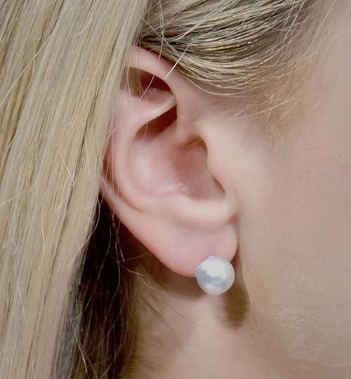 google-ads-White Baroque Pearl Stud Earrings-Gift for Girl