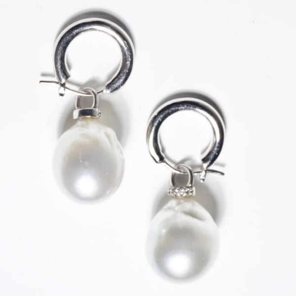 google-ads-White South Sea Baroque Pearl  Detachable Hoop Earrings-GRACE SELECTEDjpg