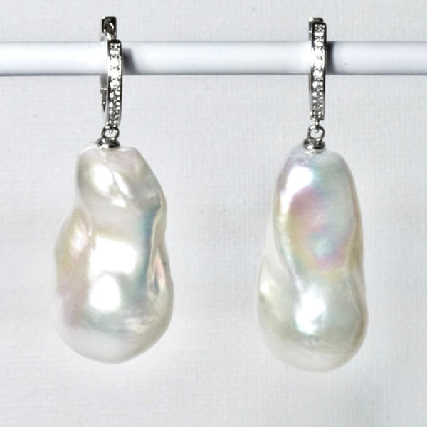 google-ads-  freshwater baroque pearl earrings hook