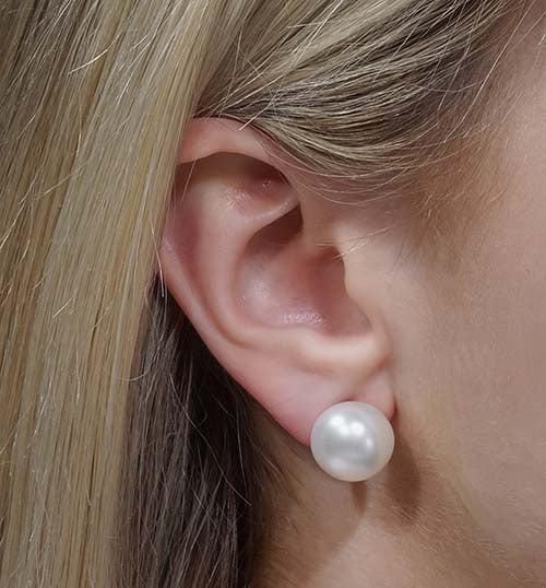 google-ads-striking large size Souh Sea White Pearl Stud Earrings-classic