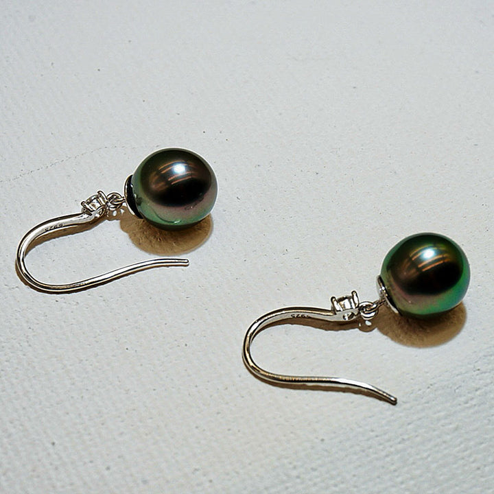 google ads_Tahitian Black Pearl Hook Earrings_excellent lustre