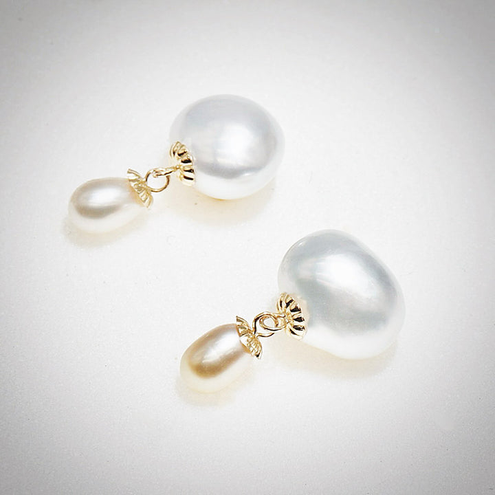 google ads_White South Sea Keshi Pearl Earrings_Unique Beauty